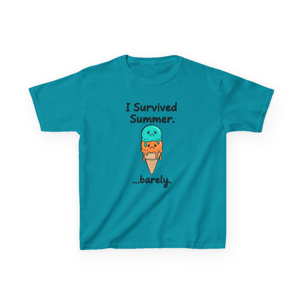 I Survived Summer...Barely | Kids Graphic Tee | Cute Ice Cream Design