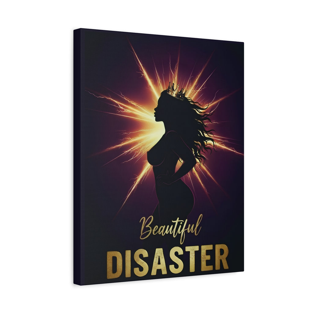 Beautiful Disaster — Crown Silhouette Canvas Wall Art | Gallery Wrap, 3 Sizes