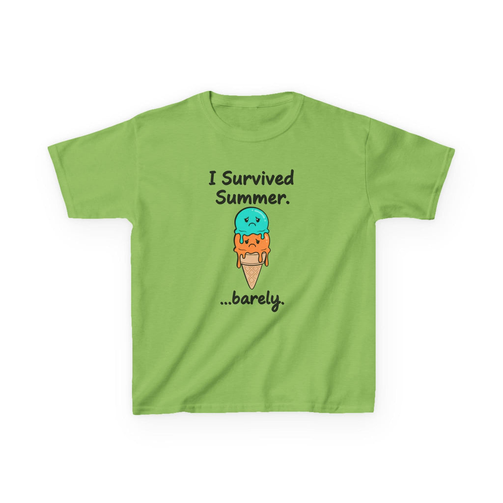 I Survived Summer...Barely | Kids Graphic Tee | Cute Ice Cream Design