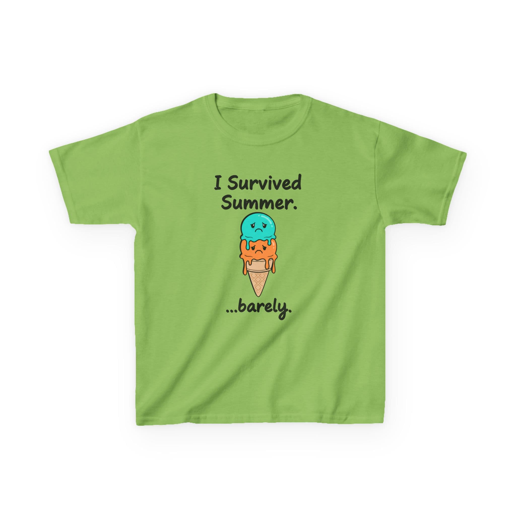 I Survived Summer...Barely | Kids Graphic Tee | Cute Ice Cream Design