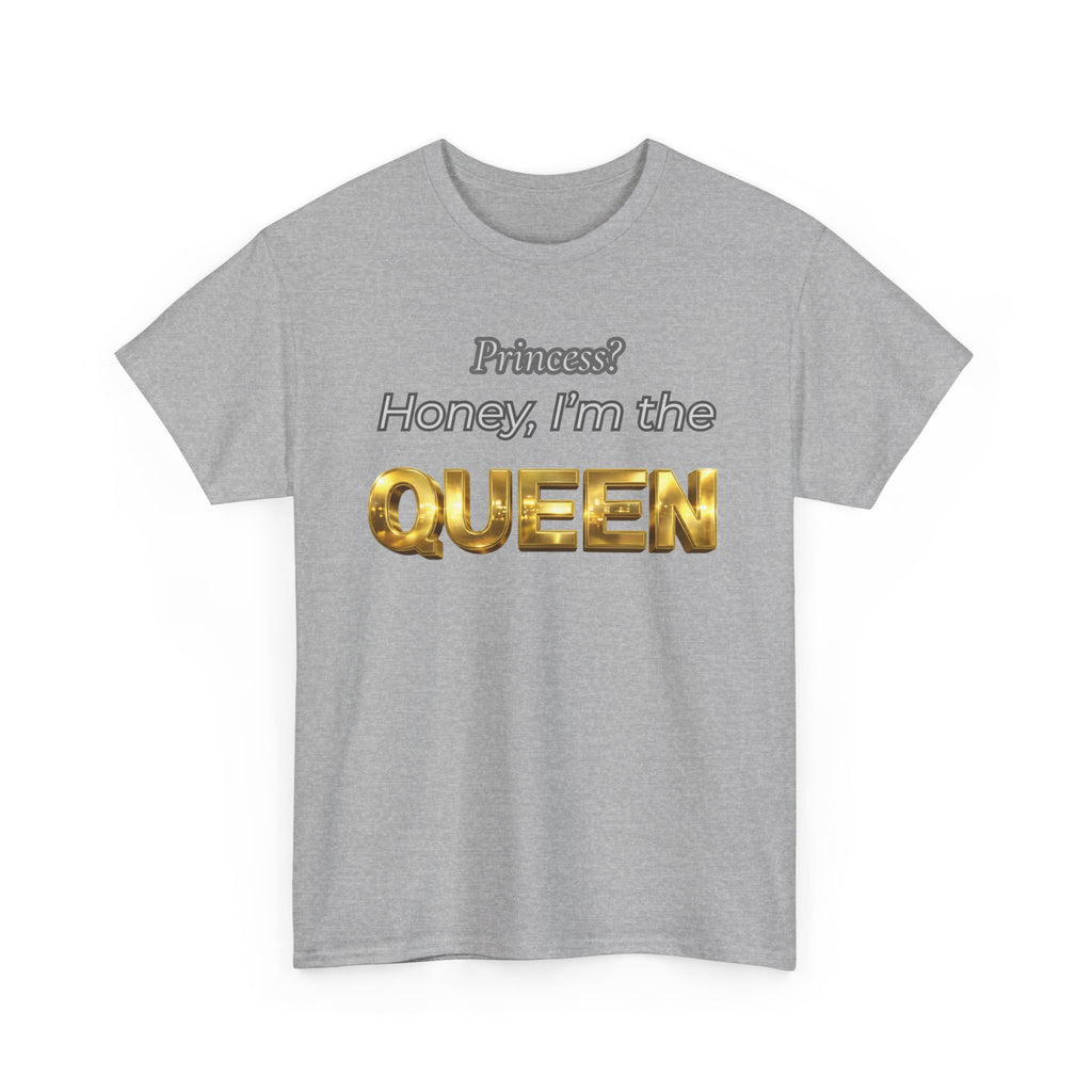 Princess Honey, I'm the Queen — Gold 3D Crown Graphic Tee | 100% Cotton, S–5XL