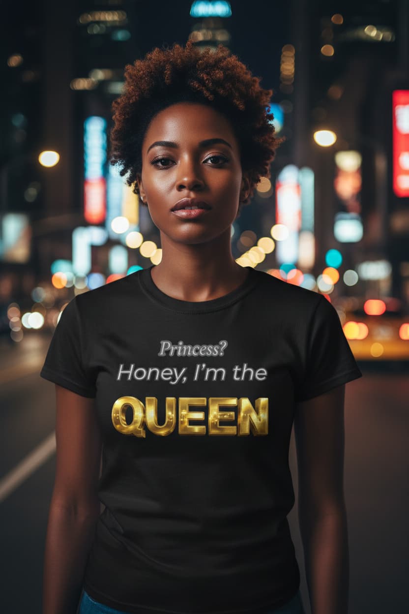 Princess Honey, I'm the Queen — Gold 3D Crown Graphic Tee | 100% Cotton, S–5XL