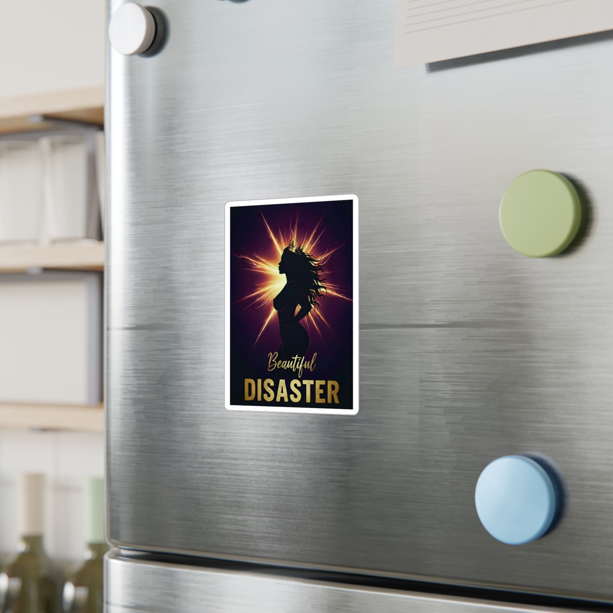 Beautiful Disaster — Kiss-Cut Vinyl Sticker | Satin Finish, 3 Sizes