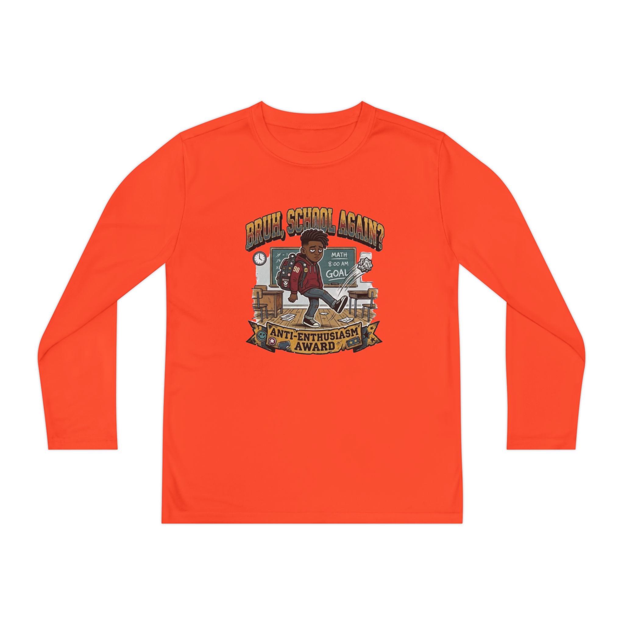 Already Over It. — Kids Long Sleeve Graphic Tee Character 2