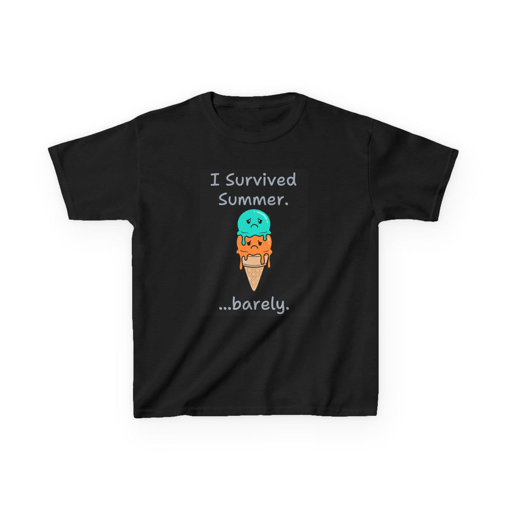 I Survived Summer...Barely | Kids Graphic Tee | Cute Ice Cream Design