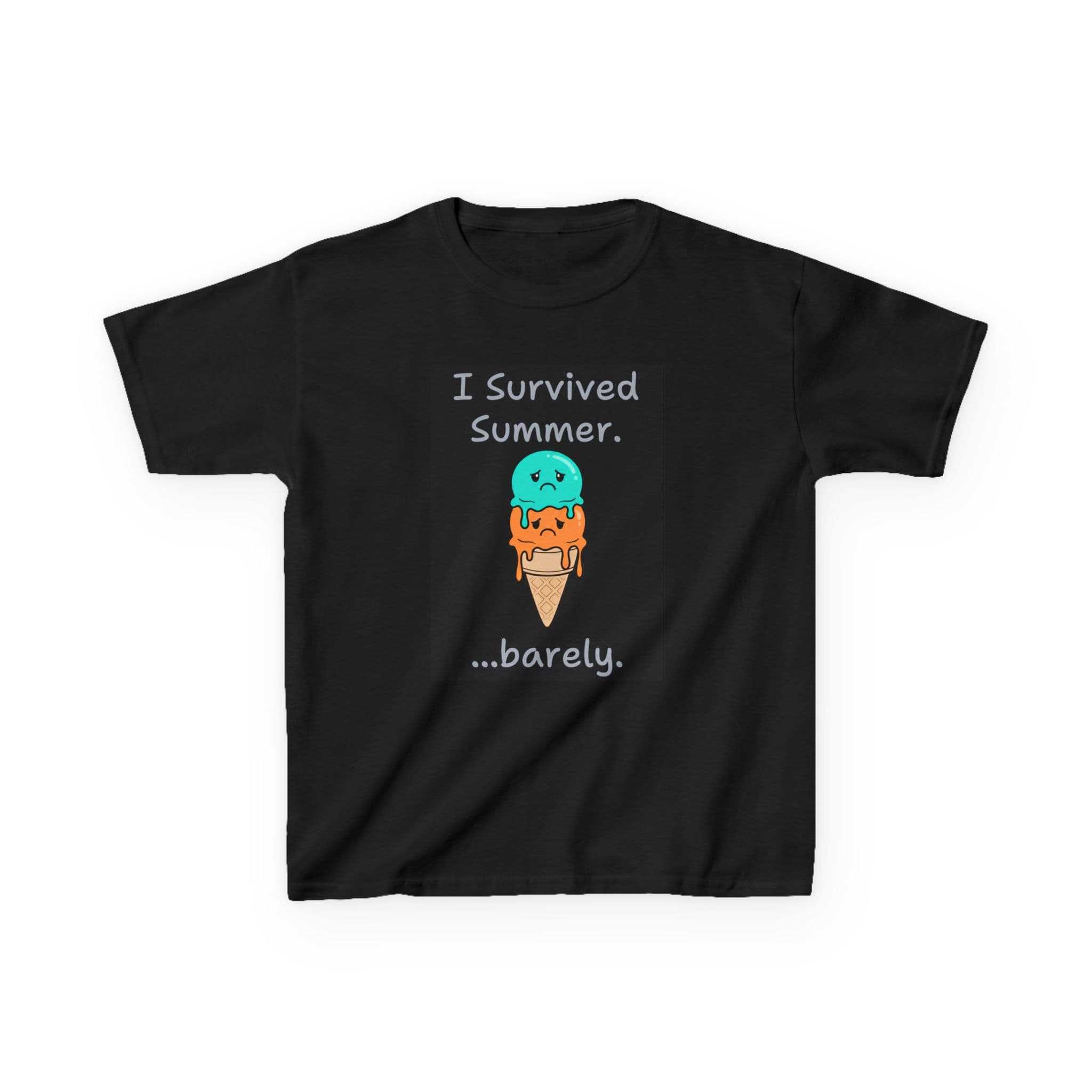 I Survived Summer...Barely | Kids Graphic Tee | Cute Ice Cream Design