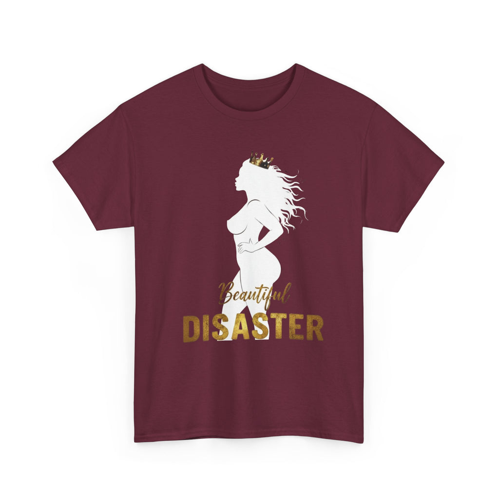 Beautiful Disaster — Crown Silhouette Graphic Tee, Dark Colors | 100% Cotton