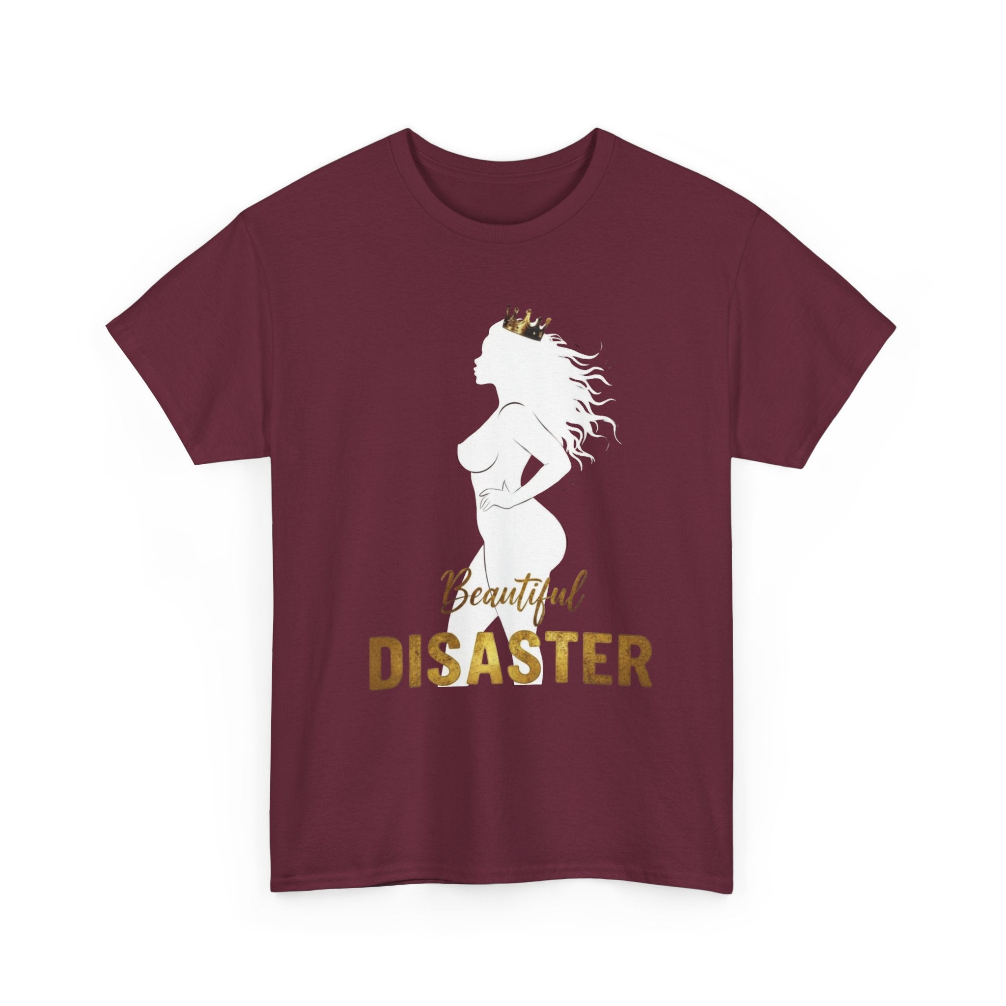 Beautiful Disaster — Crown Silhouette Graphic Tee, Dark Colors | 100% Cotton