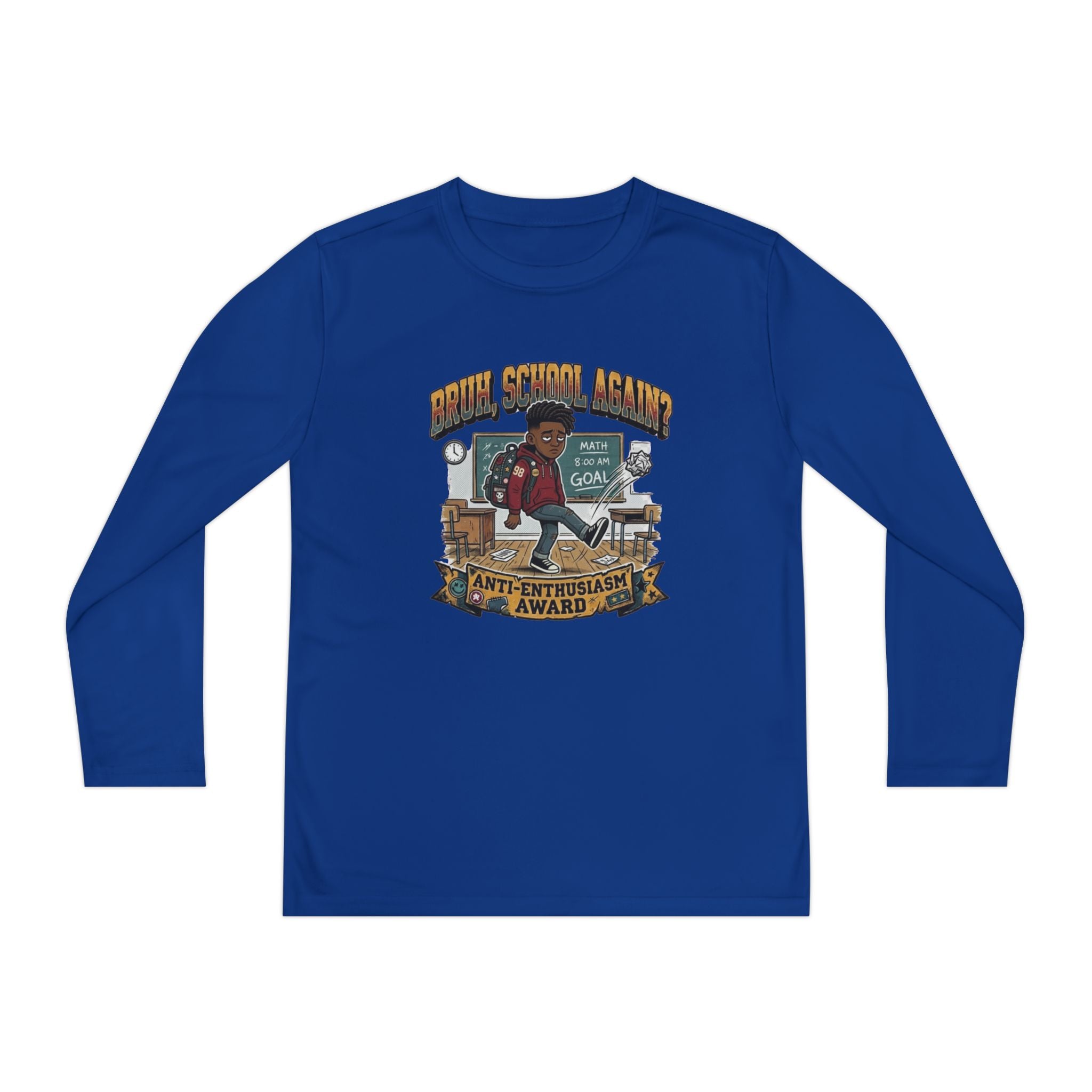 Already Over It. — Kids Long Sleeve Graphic Tee Character 2
