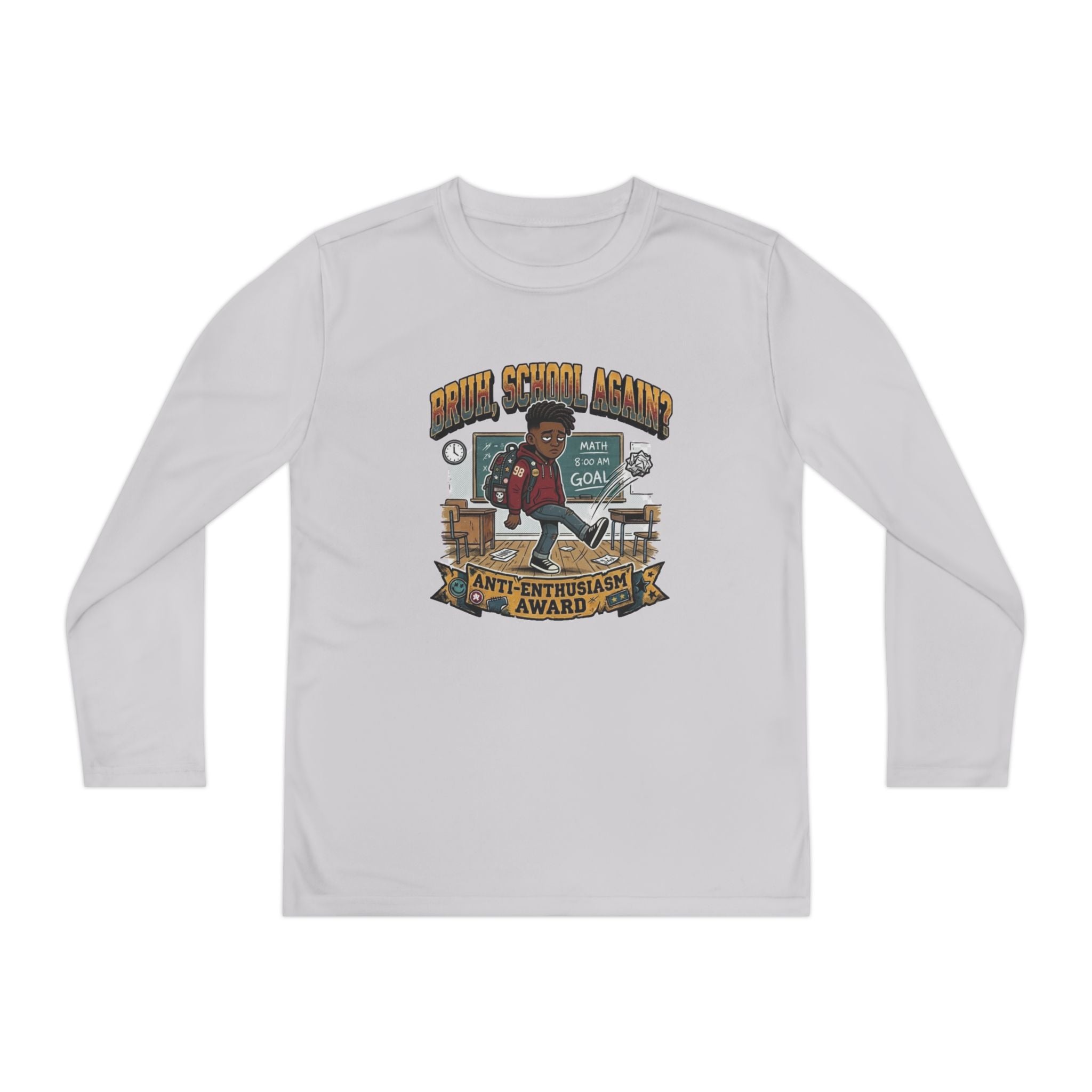 Already Over It. — Kids Long Sleeve Graphic Tee Character 2
