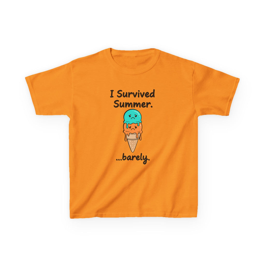 I Survived Summer...Barely | Kids Graphic Tee | Cute Ice Cream Design