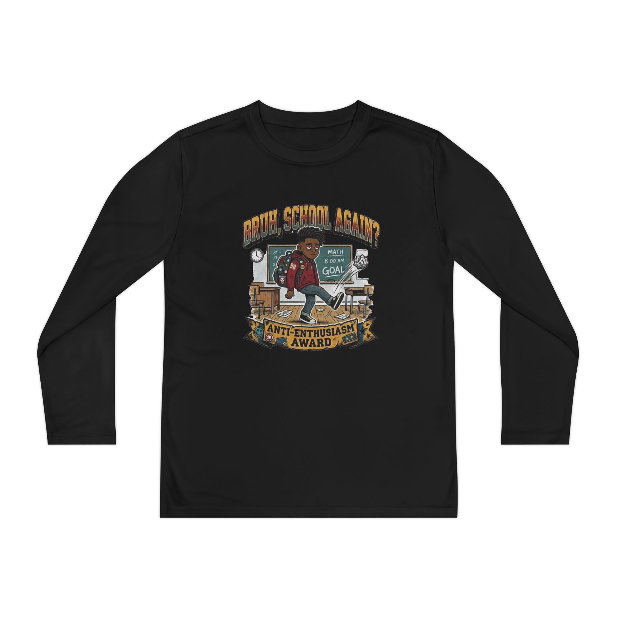 Already Over It. — Kids Long Sleeve Graphic Tee Character 2