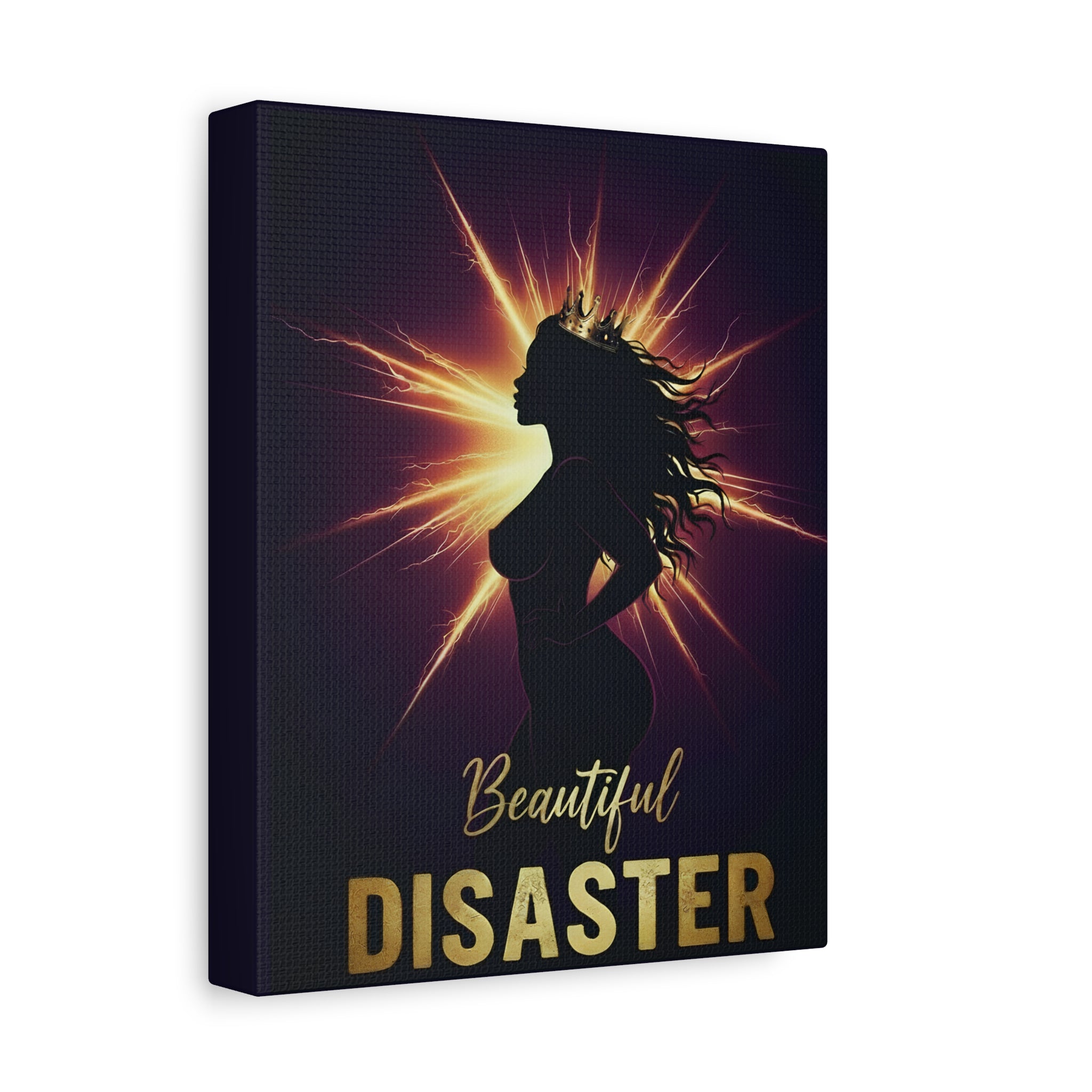 Beautiful Disaster — Crown Silhouette Canvas Wall Art | Gallery Wrap, 3 Sizes
