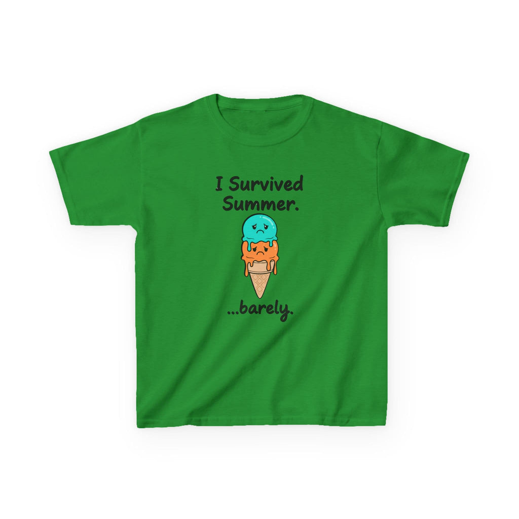 I Survived Summer...Barely | Kids Graphic Tee | Cute Ice Cream Design