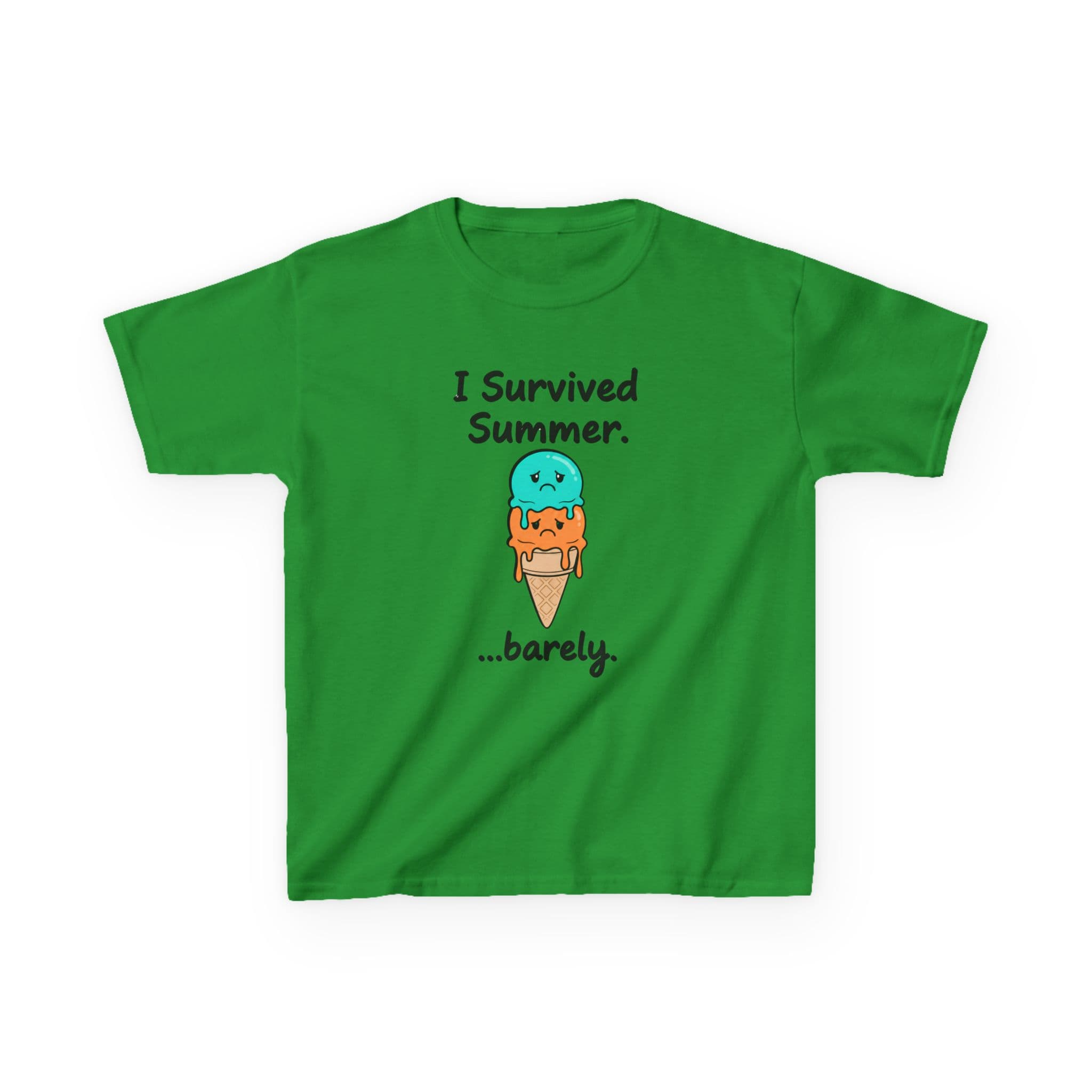 I Survived Summer...Barely | Kids Graphic Tee | Cute Ice Cream Design