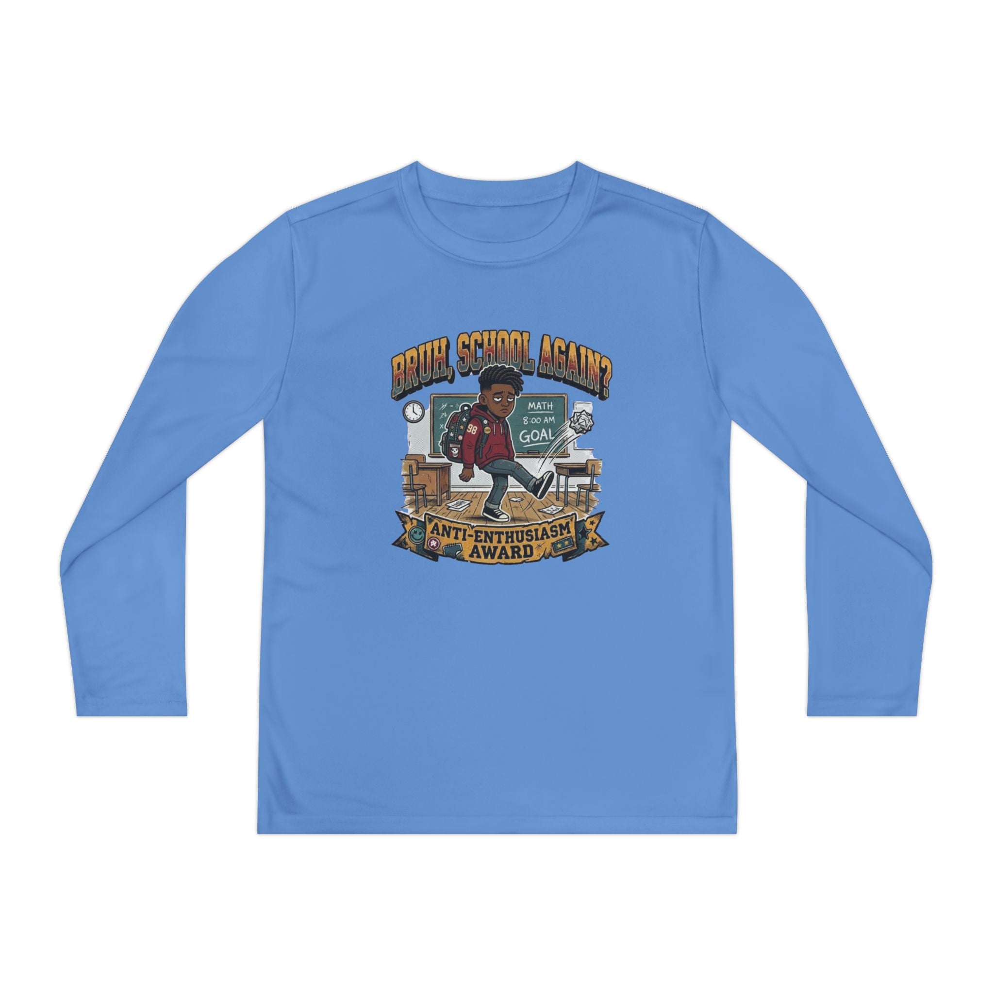 Already Over It. — Kids Long Sleeve Graphic Tee Character 2