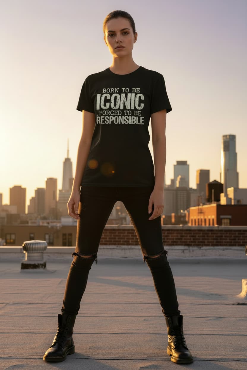 Born to Be Iconic — Funny Statement Graphic Tee | Lightweight Ring-Spun Cotton