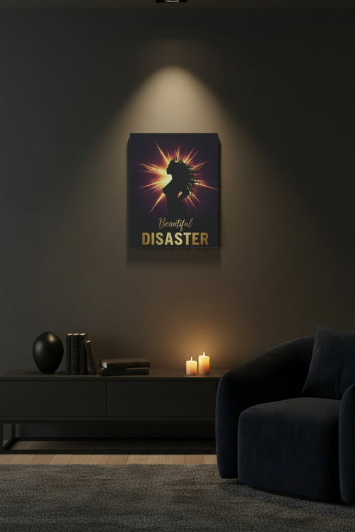 Beautiful Disaster — Crown Silhouette Canvas Wall Art | Gallery Wrap, 3 Sizes