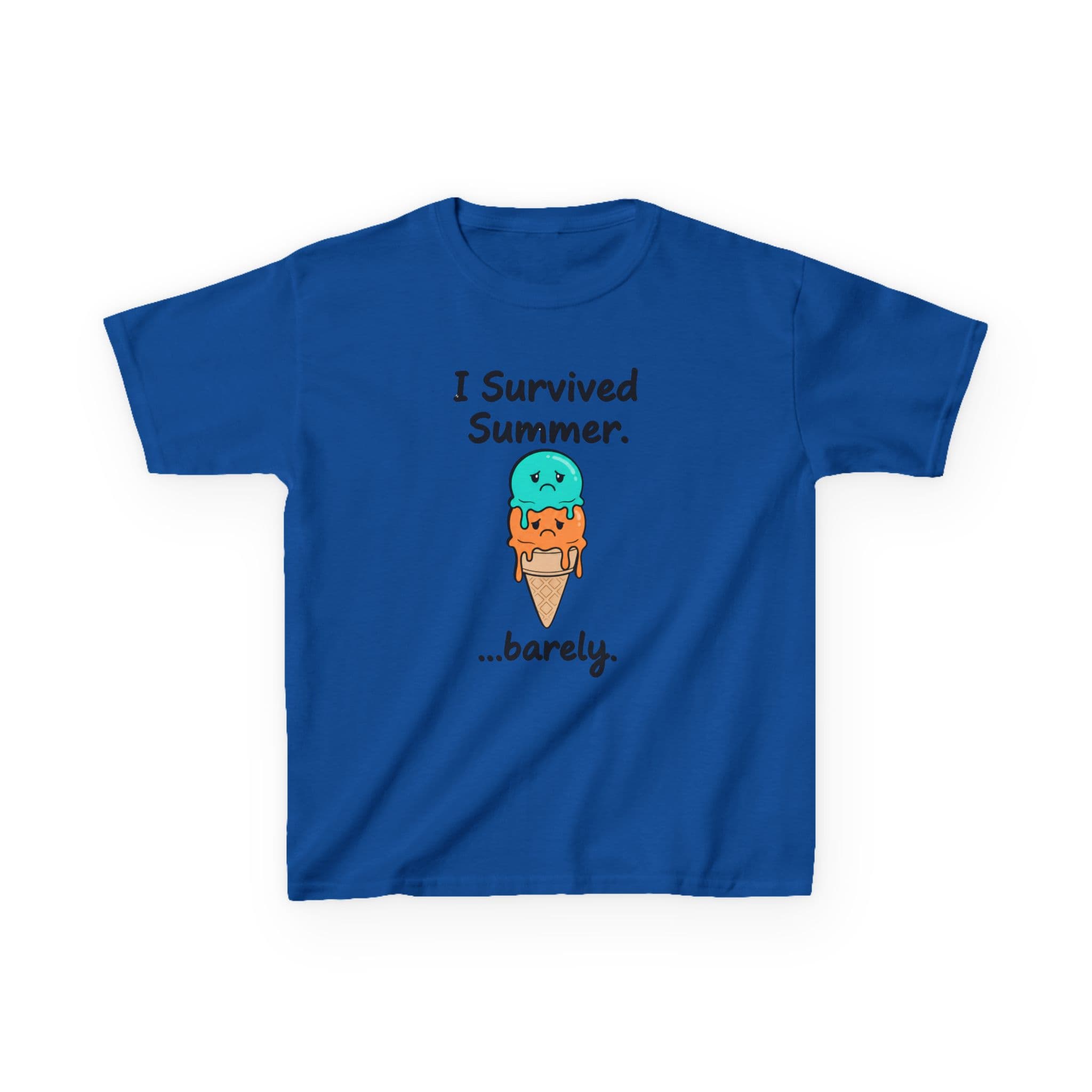 I Survived Summer...Barely | Kids Graphic Tee | Cute Ice Cream Design