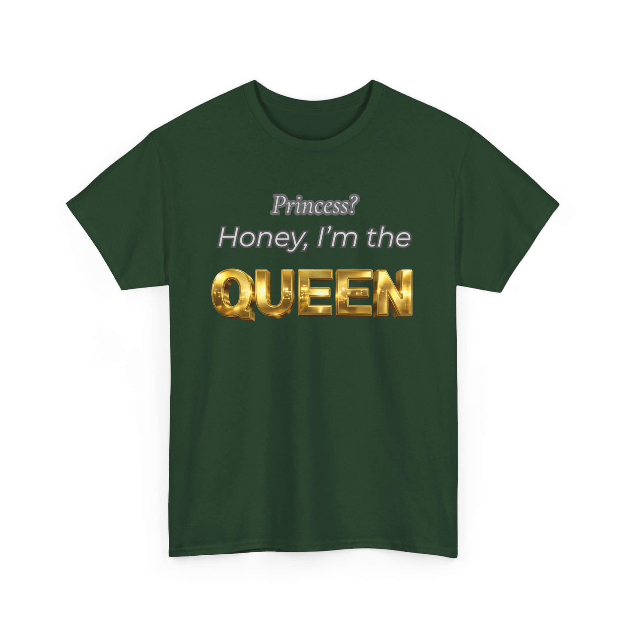 Princess Honey, I'm the Queen — Gold 3D Crown Graphic Tee | 100% Cotton, S–5XL