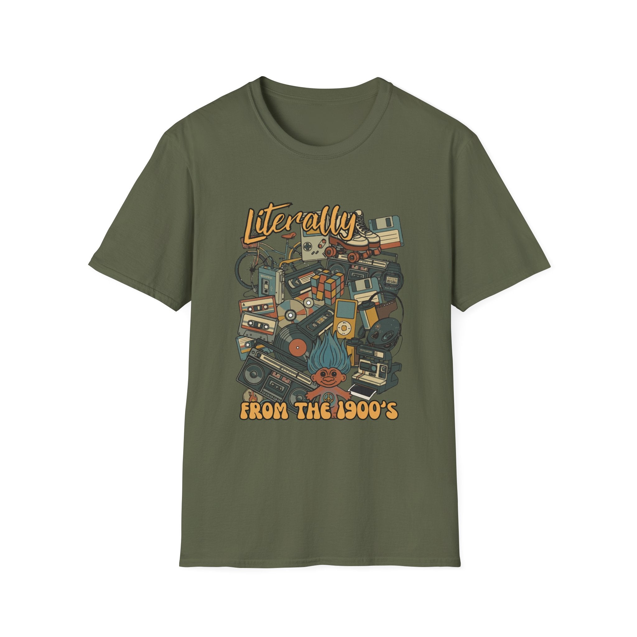 Vintage 90s Nostalgia — Retro Tech Collage Graphic Tee | Ring-Spun Cotton