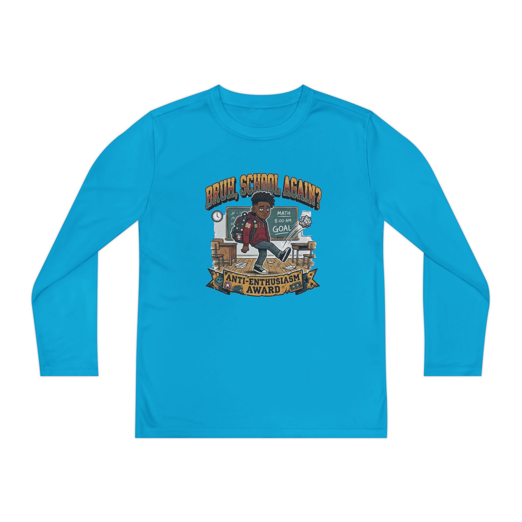 Already Over It. — Kids Long Sleeve Graphic Tee Character 2