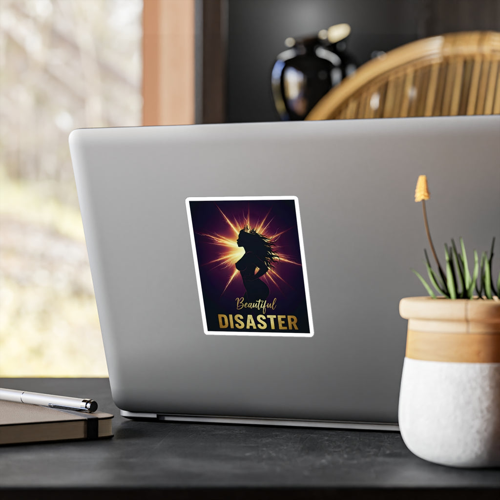 Beautiful Disaster — Kiss-Cut Vinyl Sticker | Satin Finish, 3 Sizes