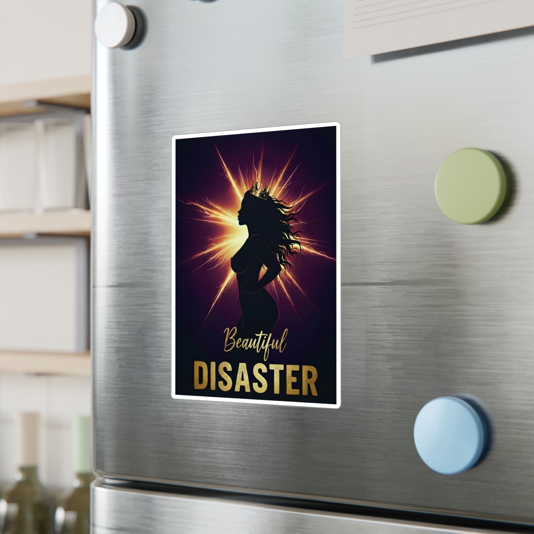 Beautiful Disaster — Kiss-Cut Vinyl Sticker | Satin Finish, 3 Sizes
