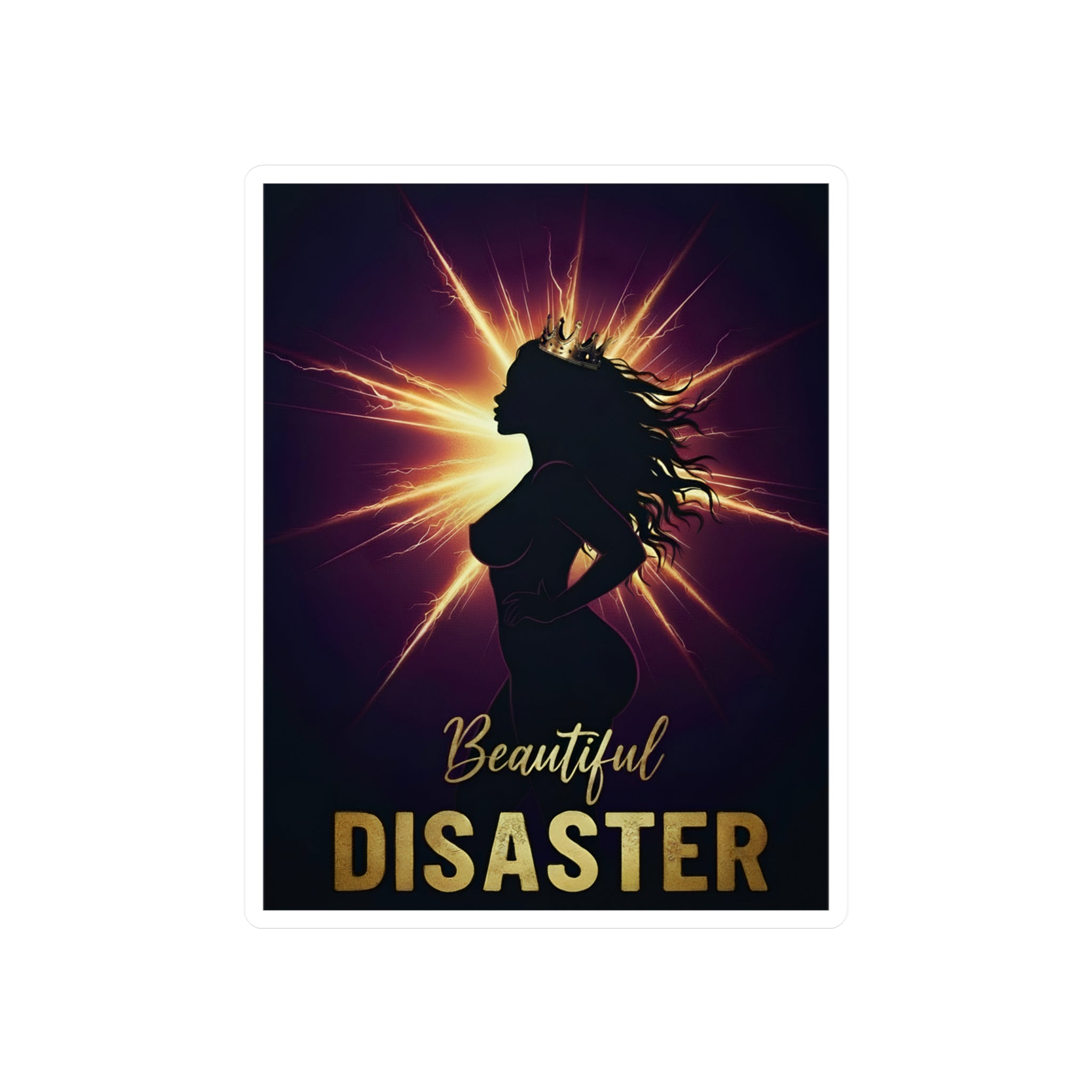 Beautiful Disaster — Kiss-Cut Vinyl Sticker | Satin Finish, 3 Sizes