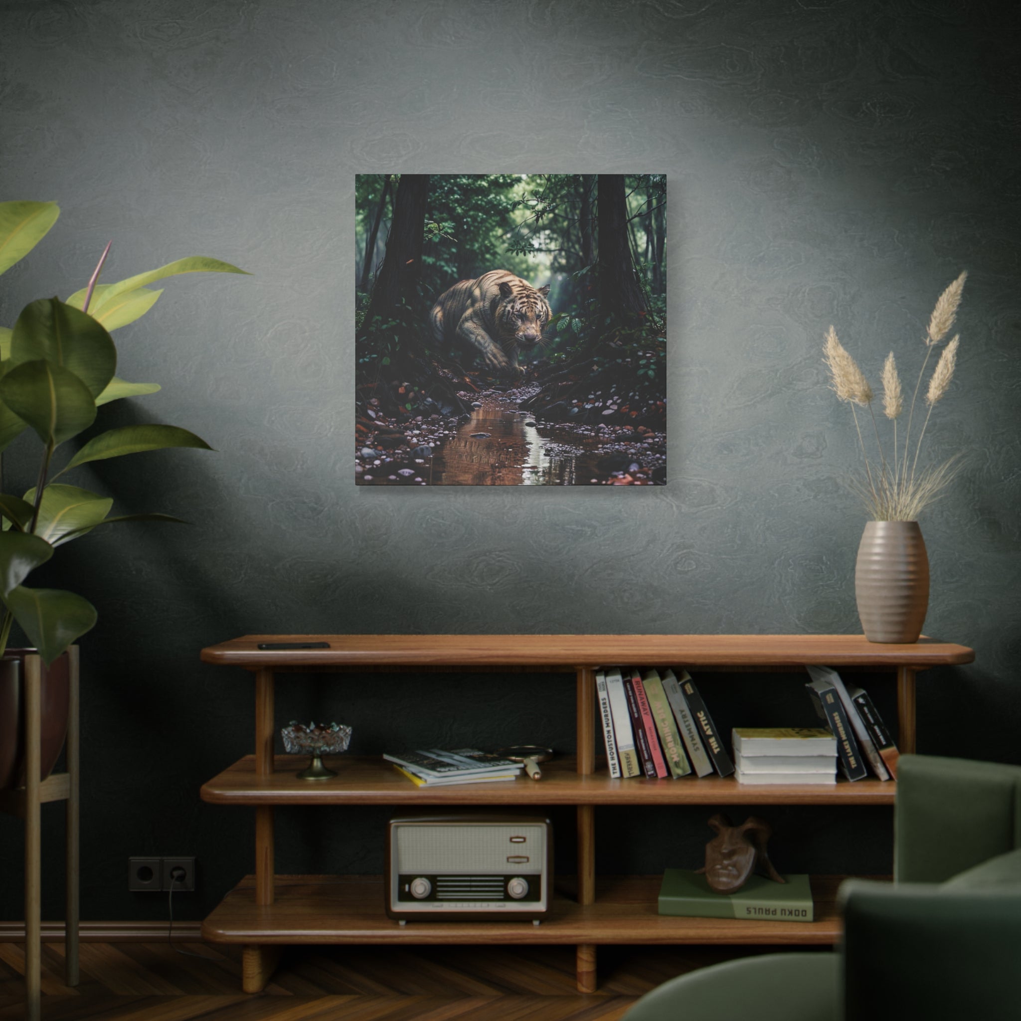 Jungle Tiger Matte Canvas Art – Stretched 1.25" Wall Decor