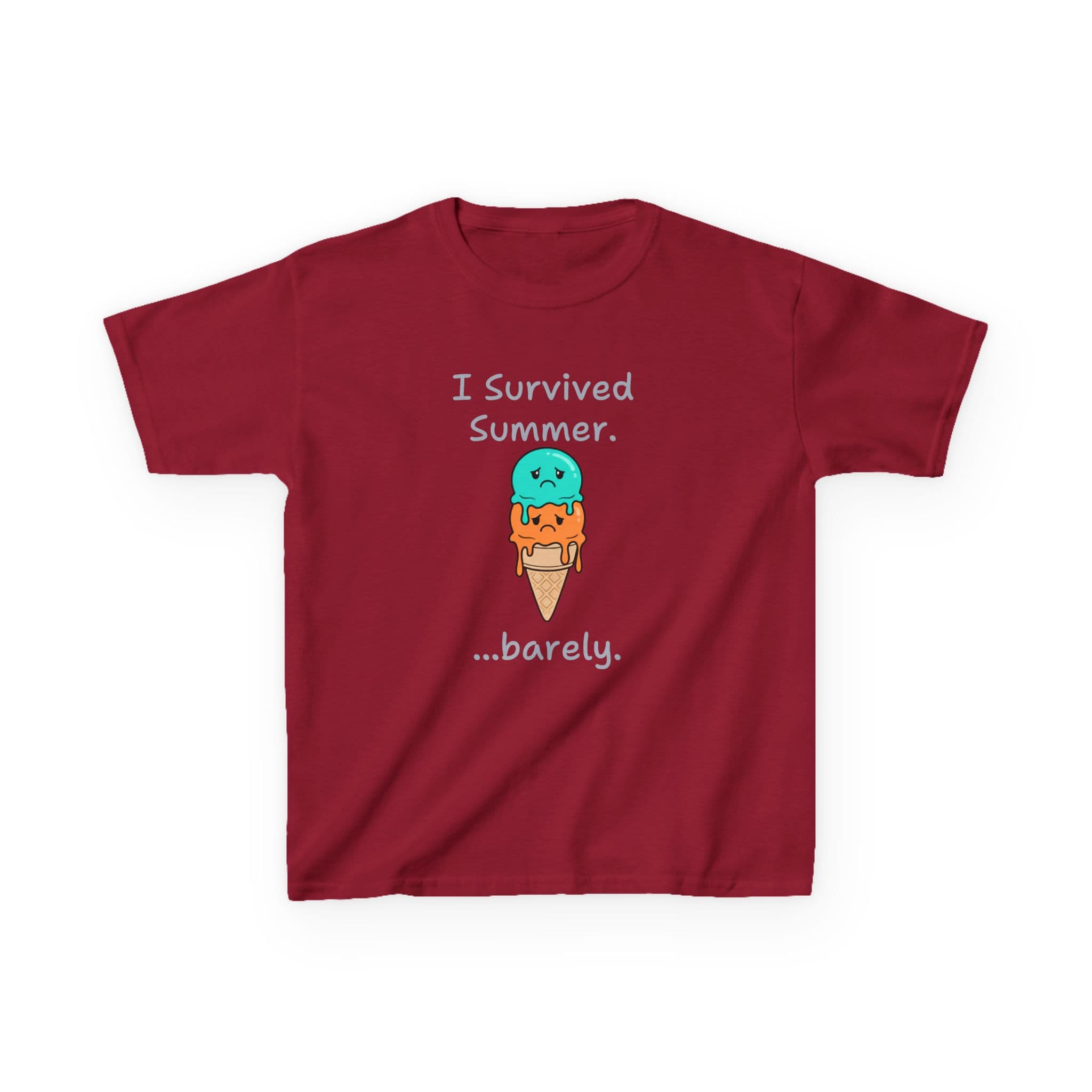 I Survived Summer...Barely | Kids Graphic Tee | Cute Ice Cream Design