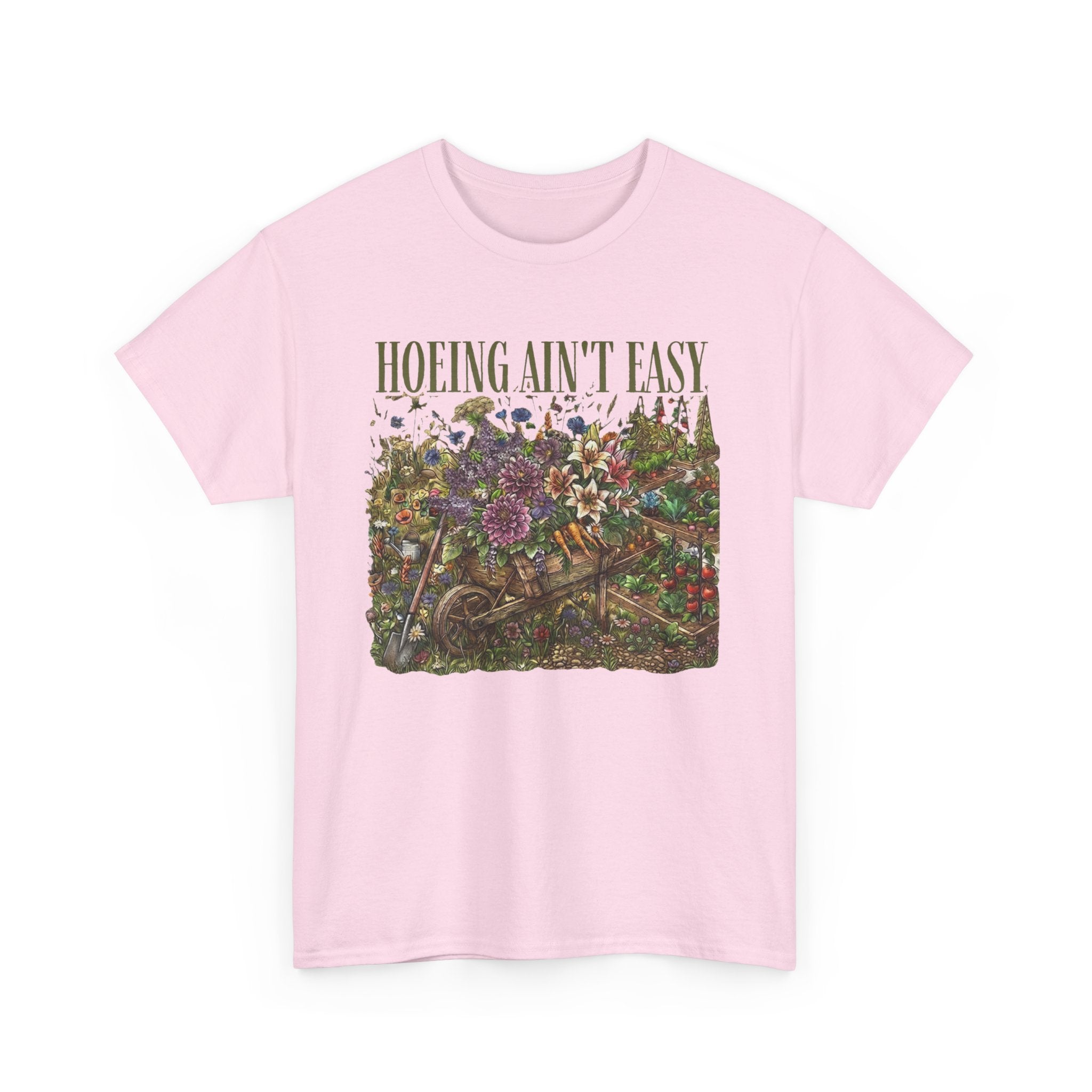 Hoeing Ain't Easy — Floral Garden Graphic Tee