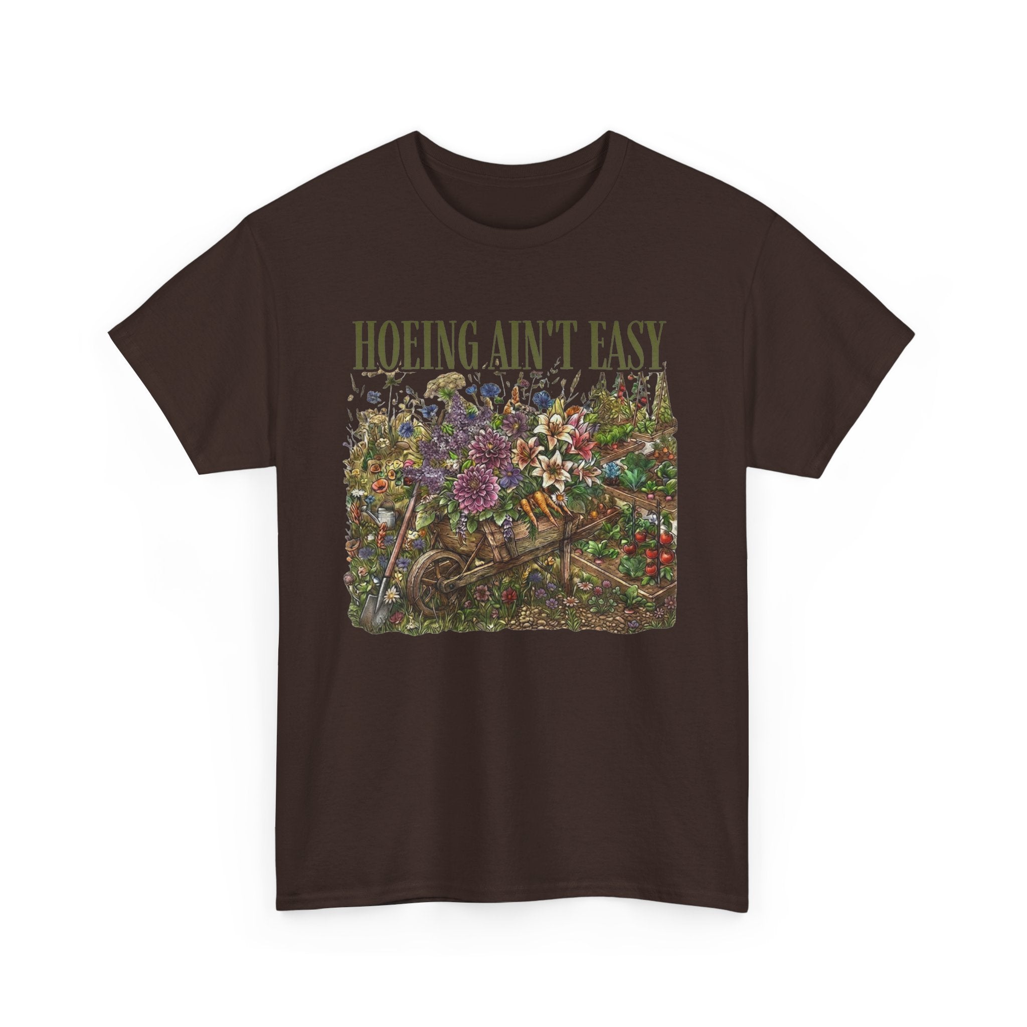 Hoeing Ain't Easy — Floral Garden Graphic Tee