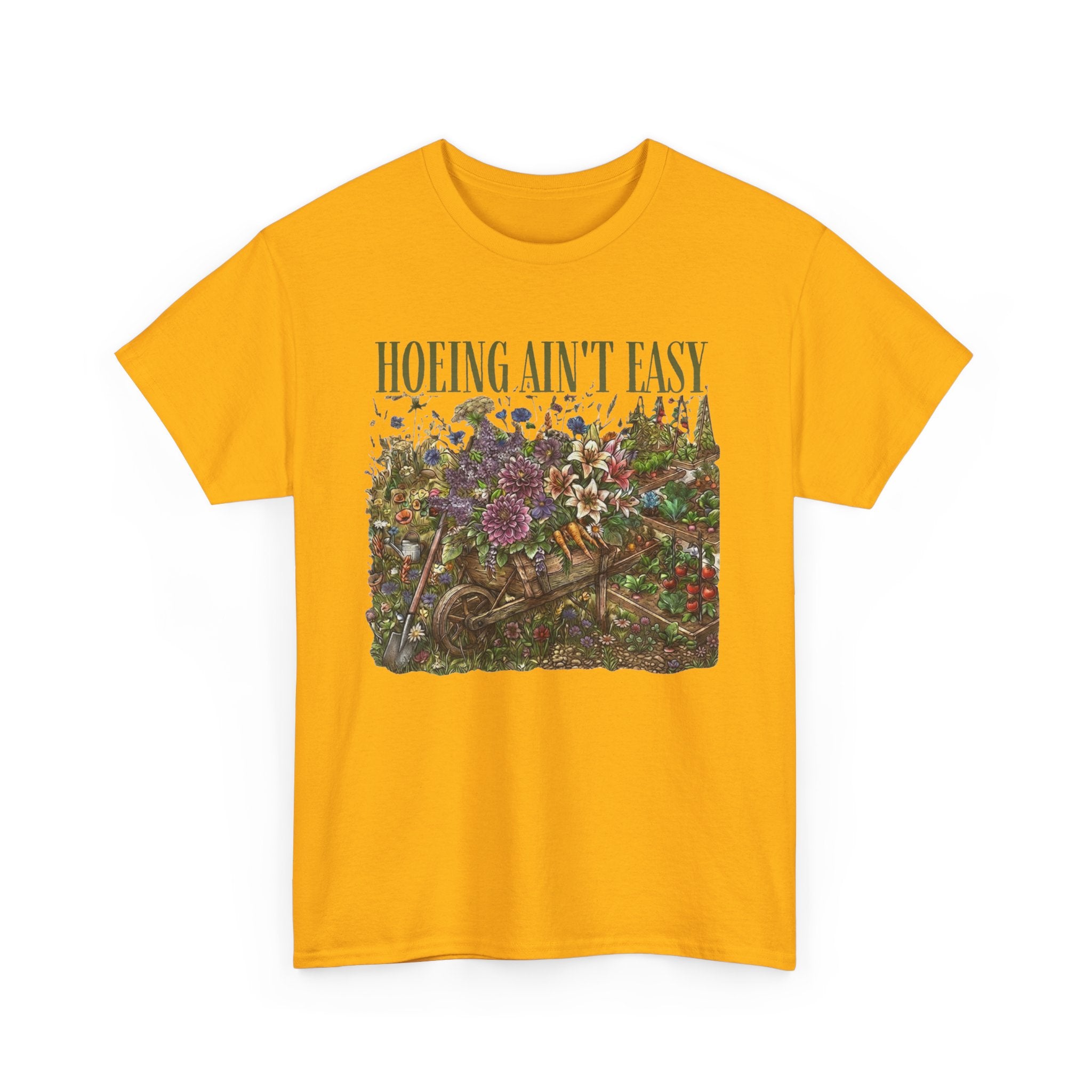 Hoeing Ain't Easy — Floral Garden Graphic Tee