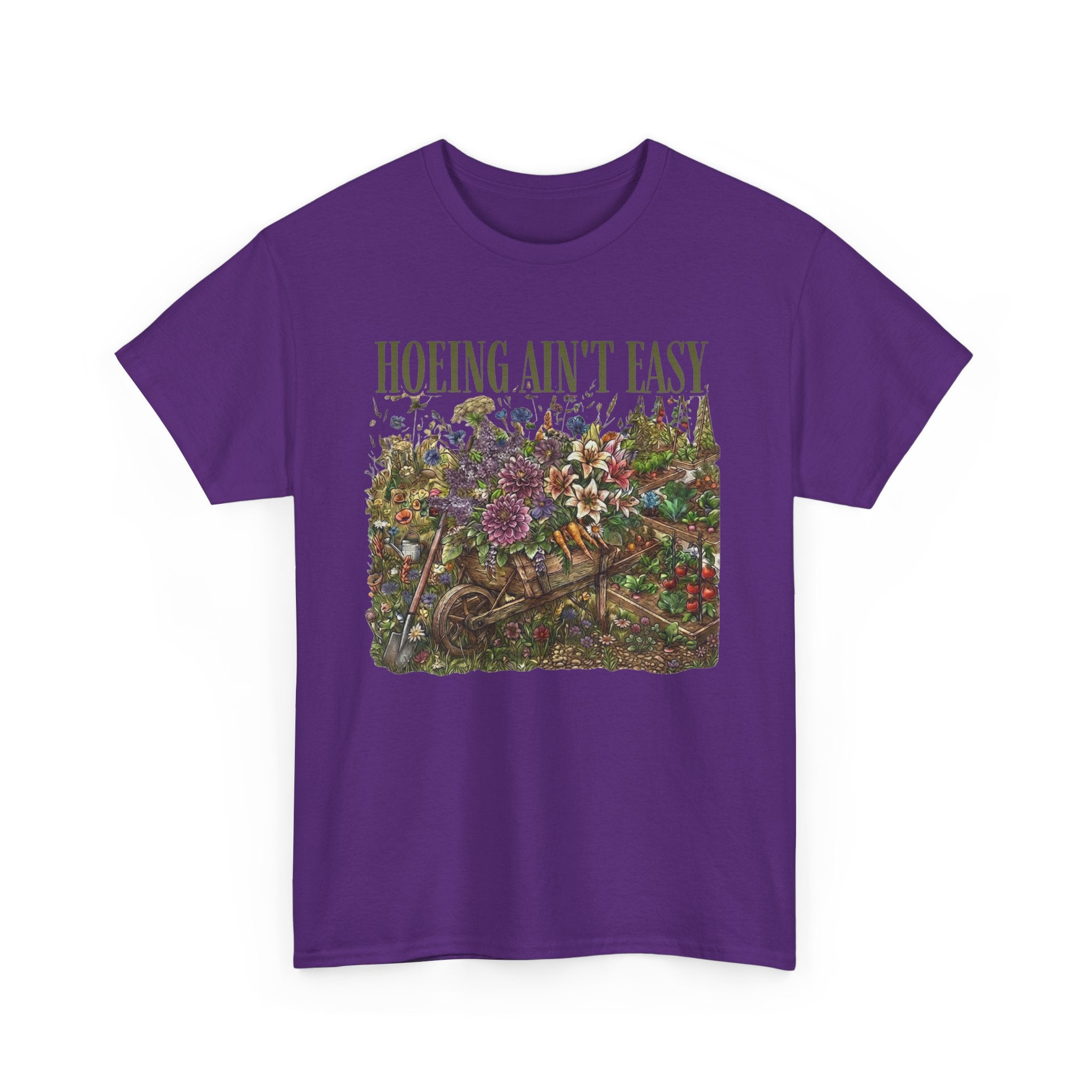 Hoeing Ain't Easy — Floral Garden Graphic Tee