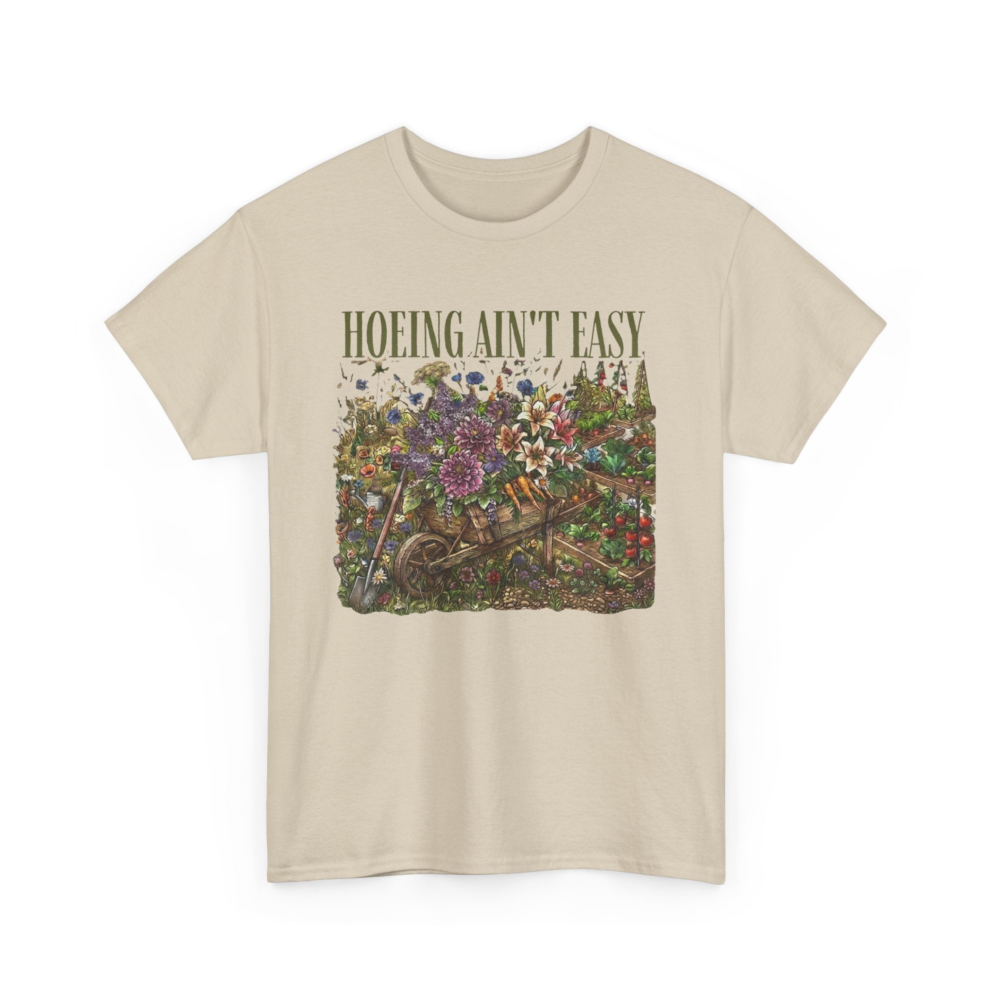 Hoeing Ain't Easy — Floral Garden Graphic Tee