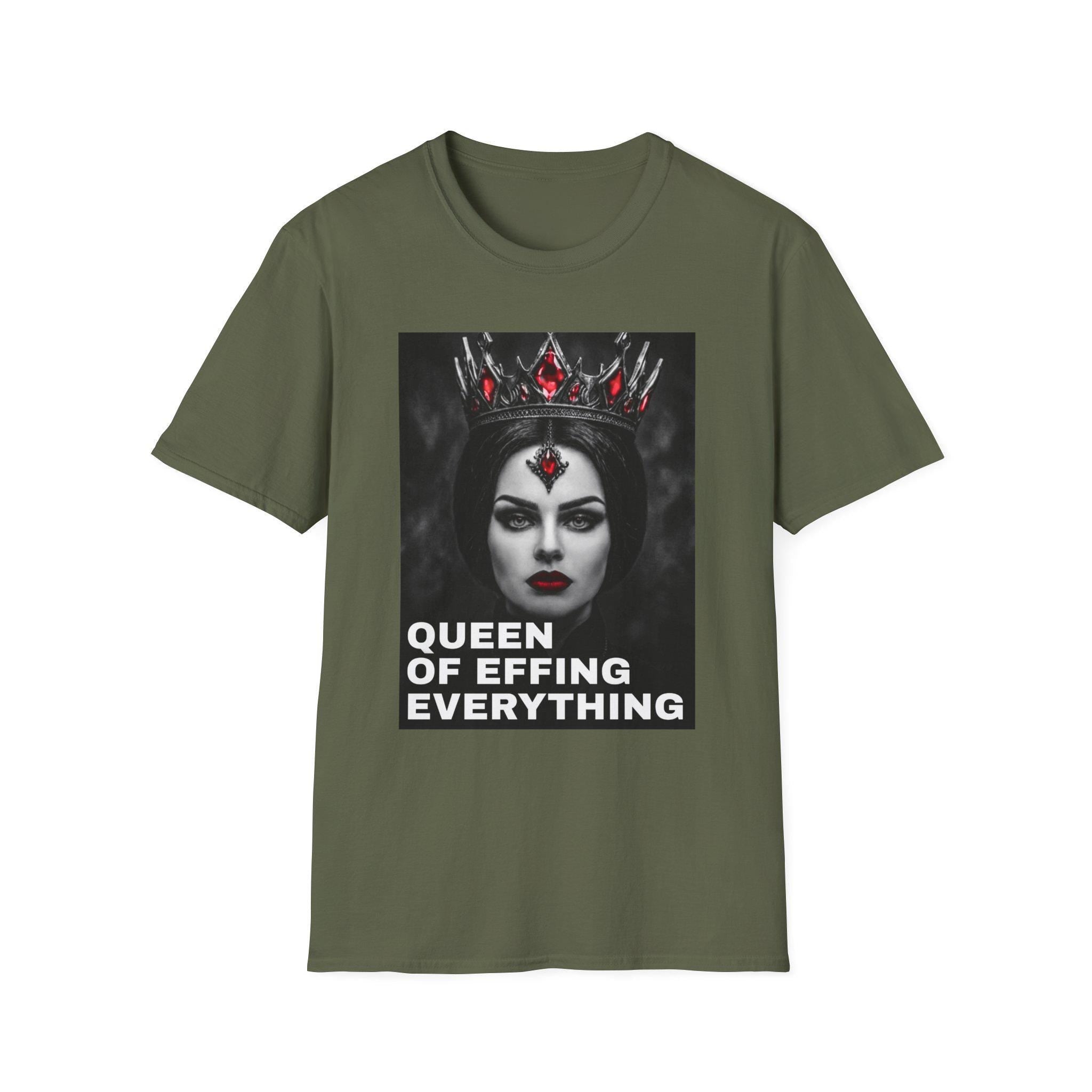 Queen of Effing Everything T-Shirt | Dark Gothic Crown Portrait