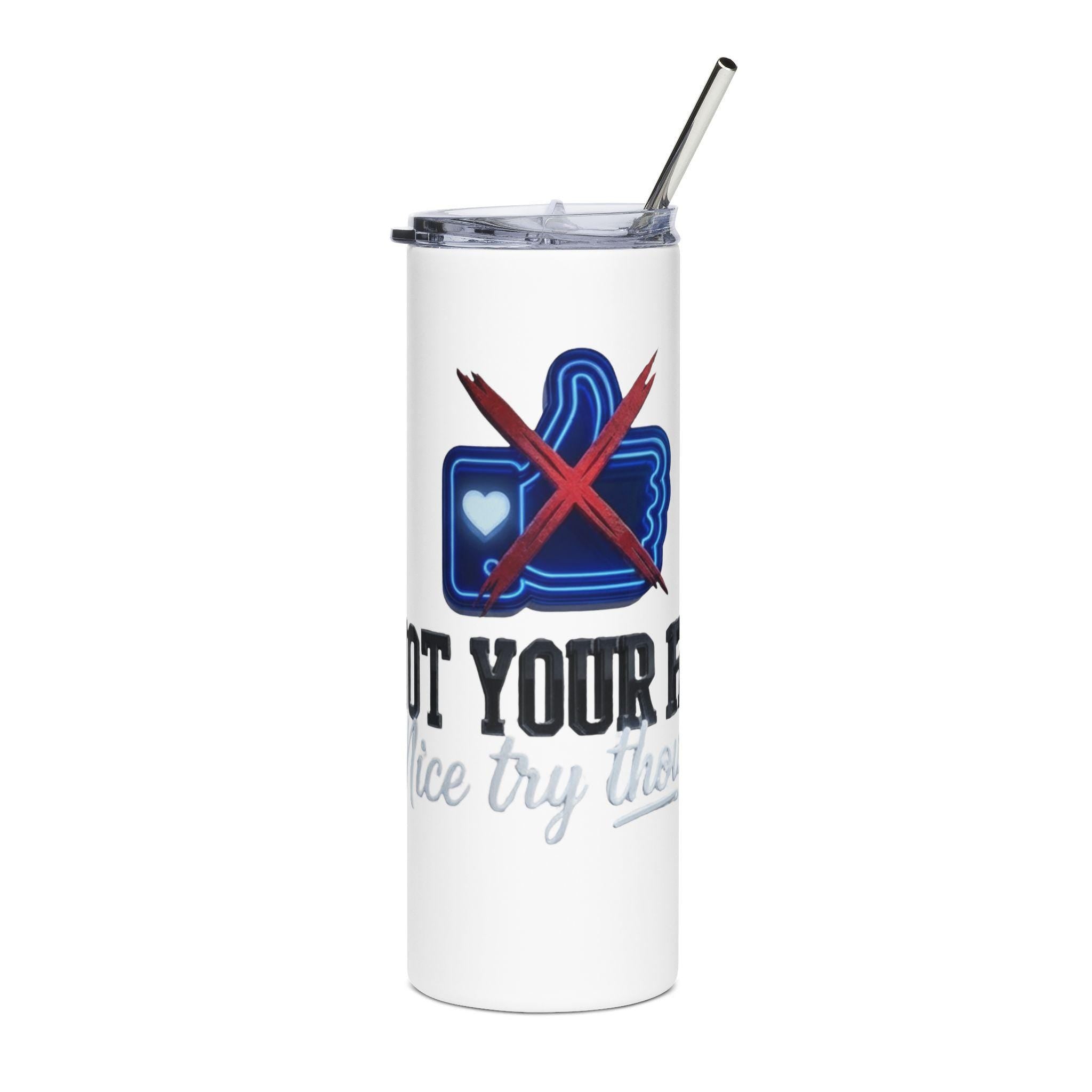 Dark Humor Thumbs Down Tumbler 20oz, Stainless Steel Travel Mug | Anti-Humor Design