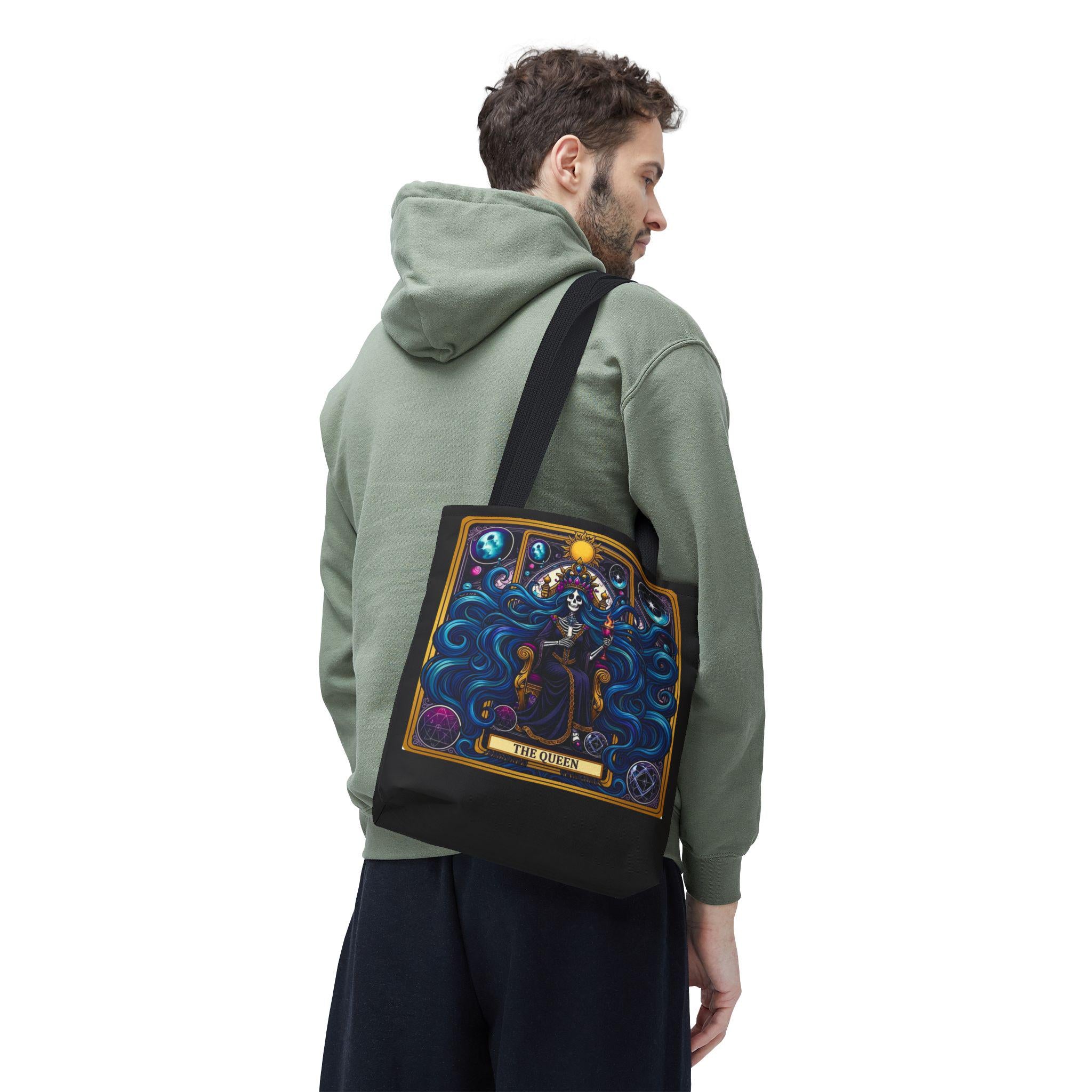 Tarot "The Queen" Art Tote Bag  Mystic Oracle Tarot Card Design