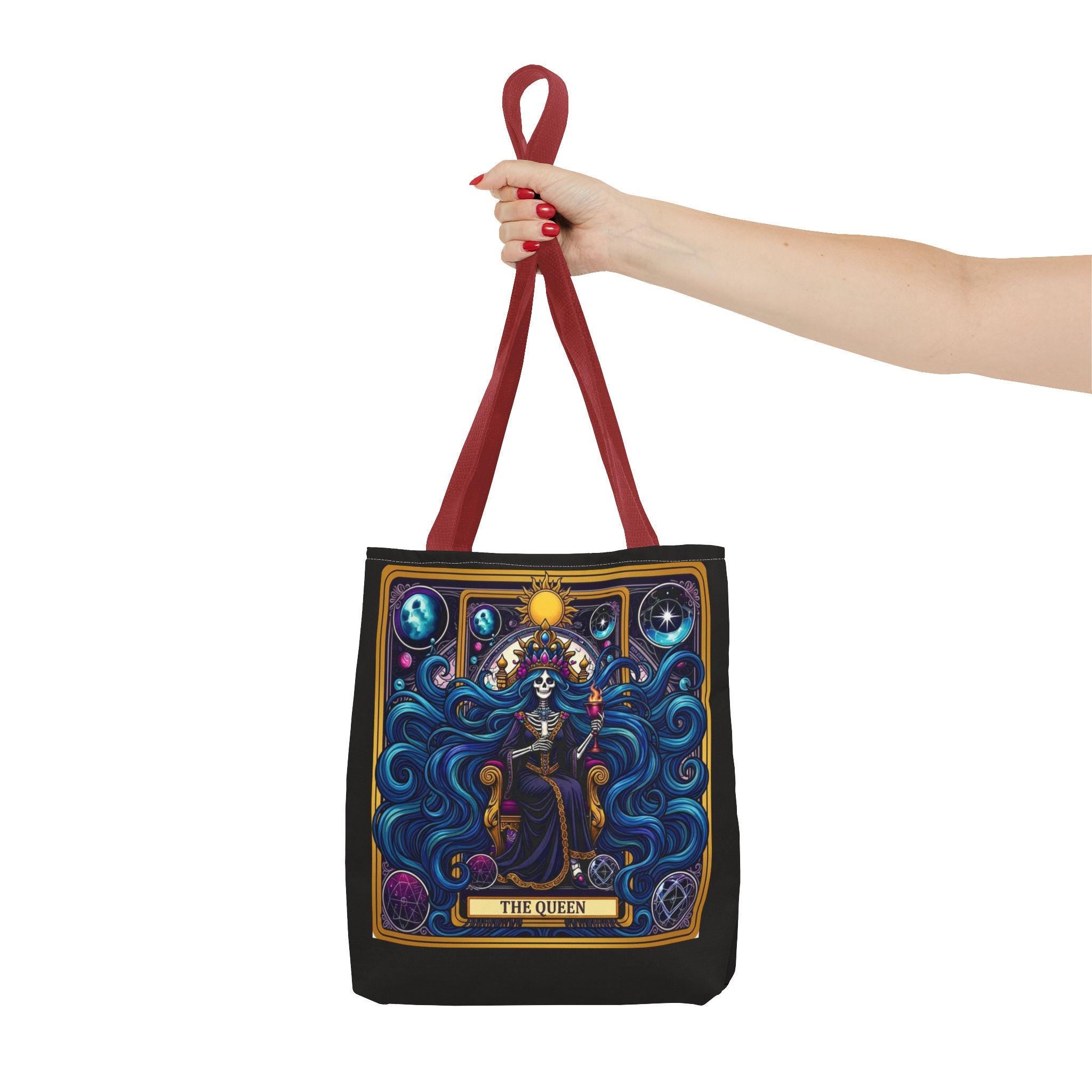 Tarot "The Queen" Art Tote Bag  Mystic Oracle Tarot Card Design