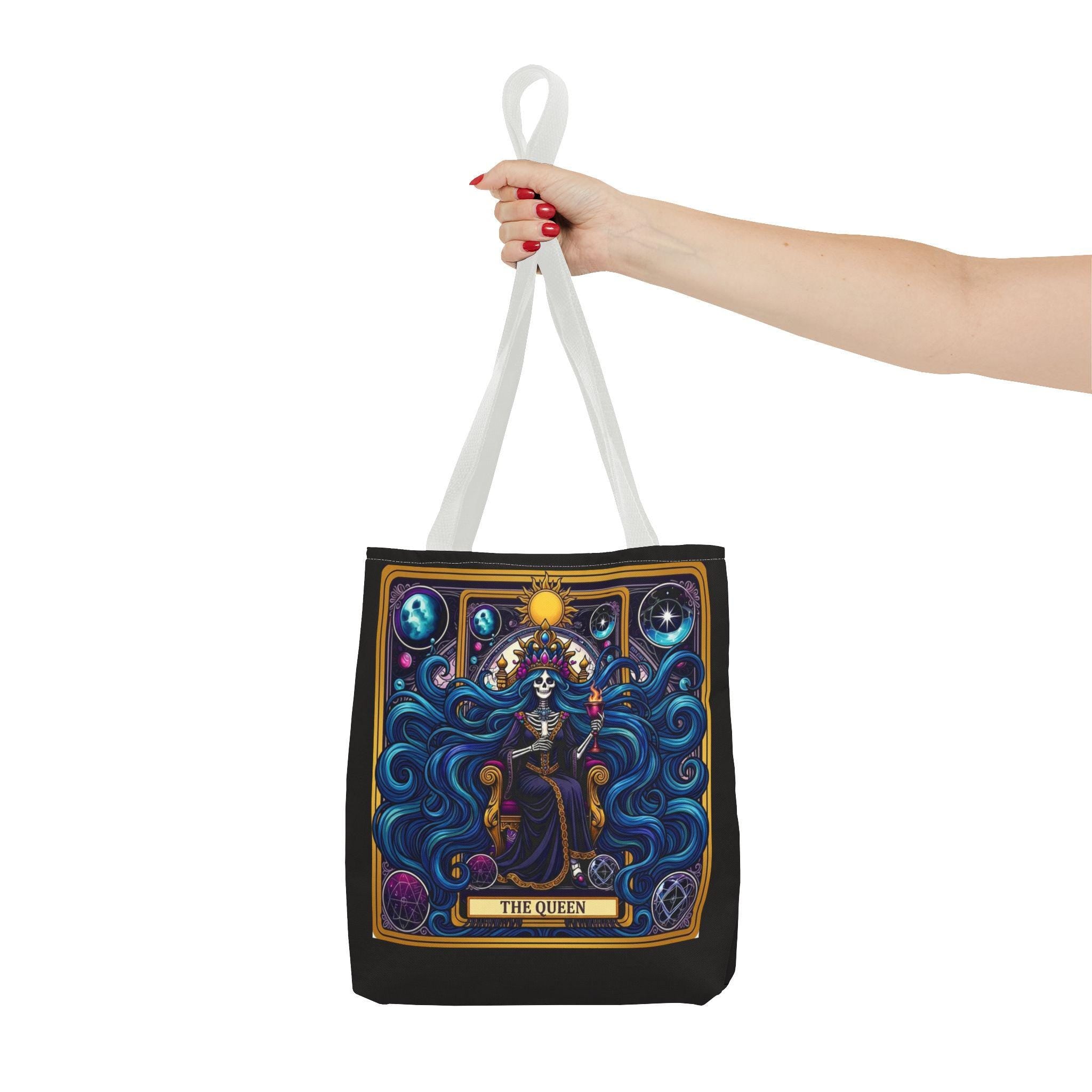 Tarot "The Queen" Art Tote Bag  Mystic Oracle Tarot Card Design