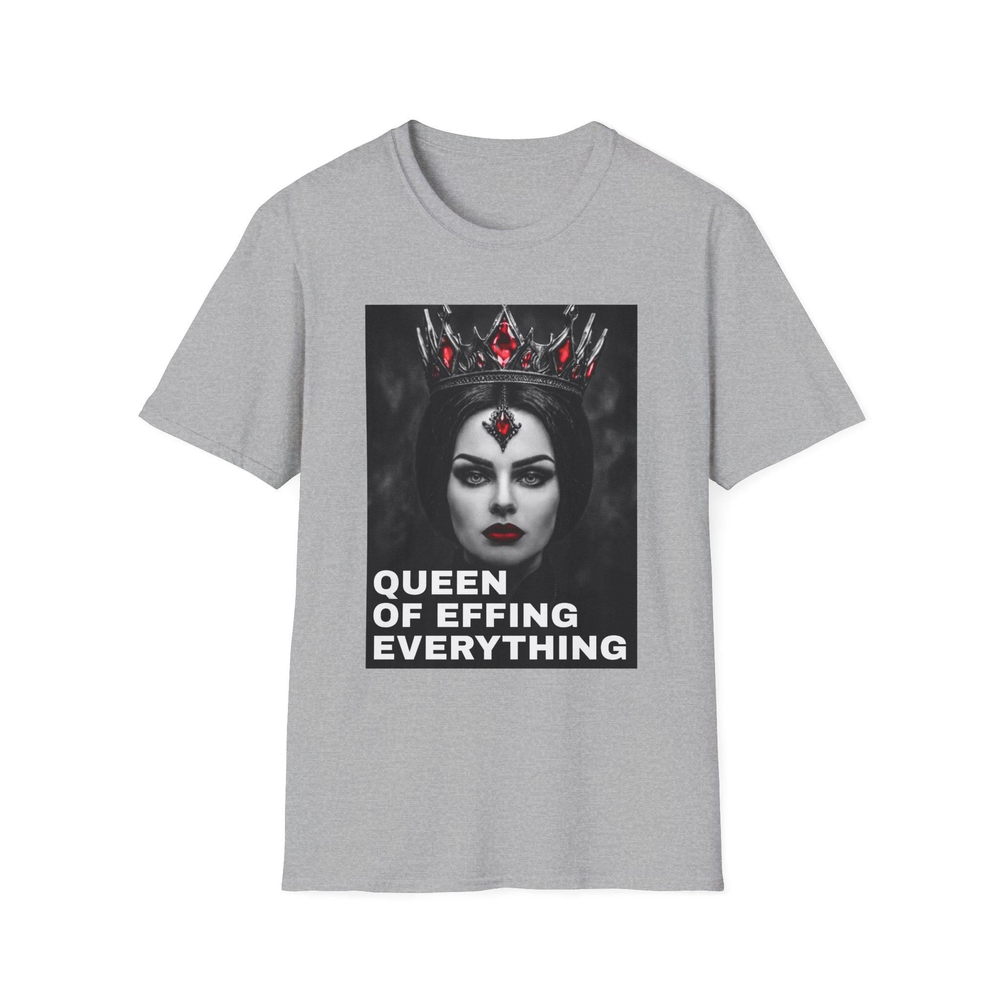Queen of Effing Everything T-Shirt | Dark Gothic Crown Portrait