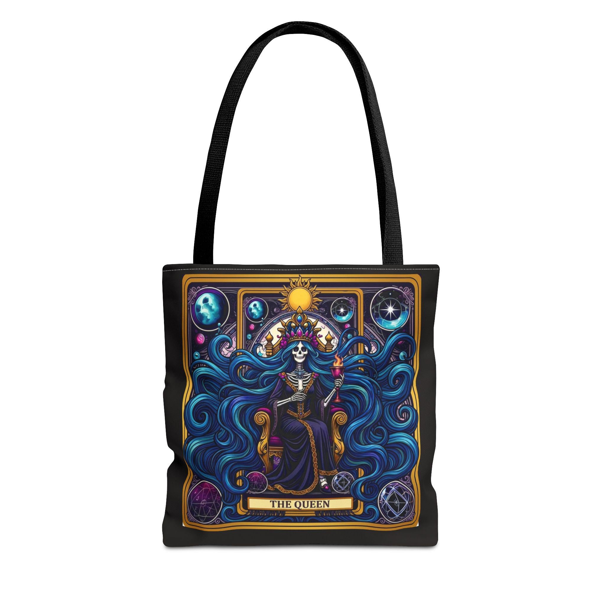 Tarot "The Queen" Art Tote Bag  Mystic Oracle Tarot Card Design