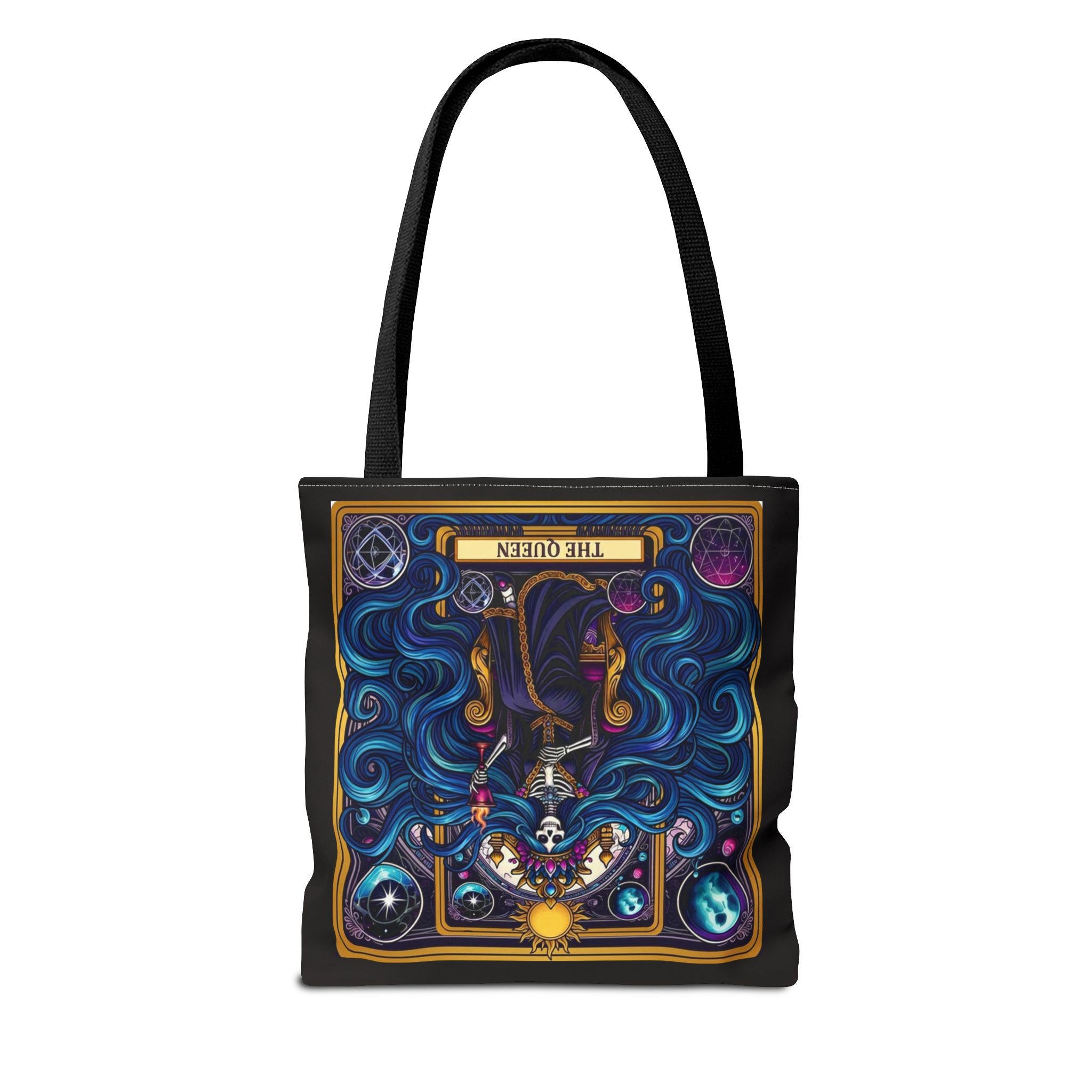 Tarot "The Queen" Art Tote Bag  Mystic Oracle Tarot Card Design