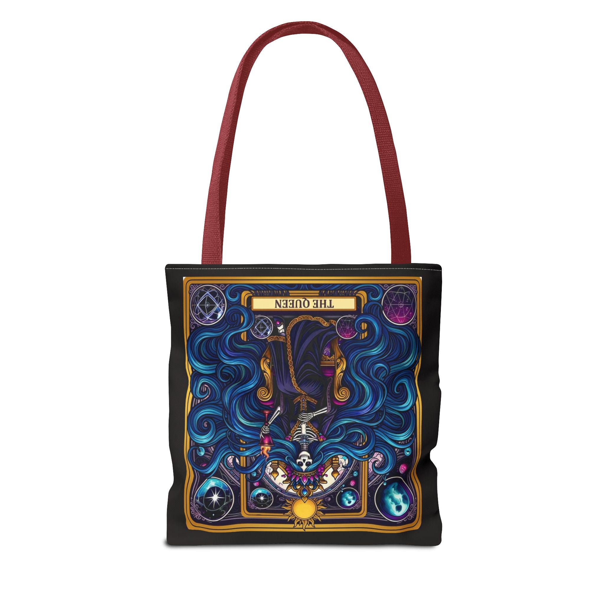 Tarot "The Queen" Art Tote Bag  Mystic Oracle Tarot Card Design