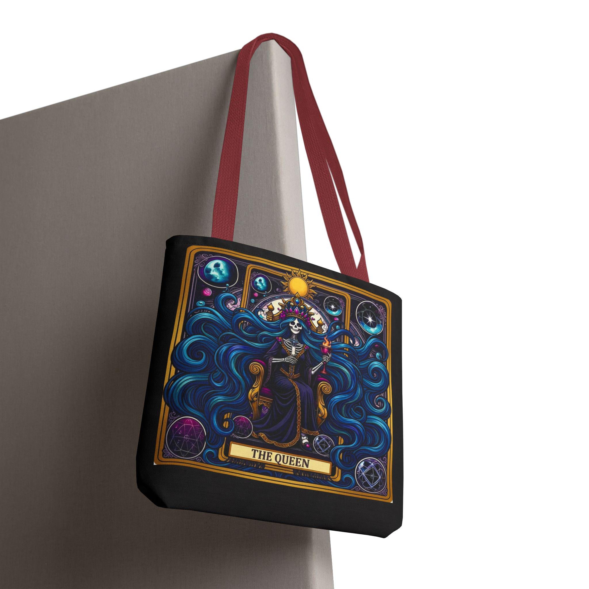 Tarot "The Queen" Art Tote Bag  Mystic Oracle Tarot Card Design