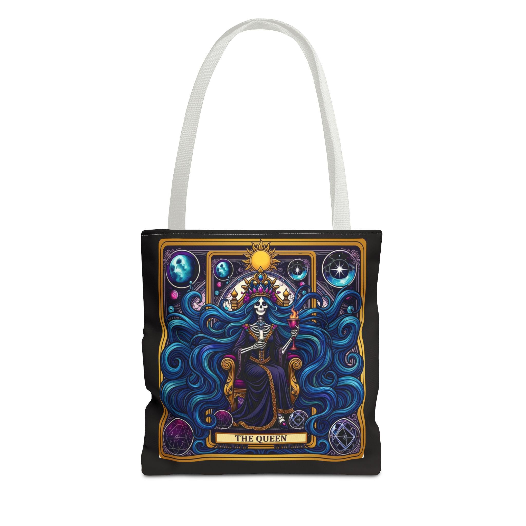 Tarot "The Queen" Art Tote Bag  Mystic Oracle Tarot Card Design